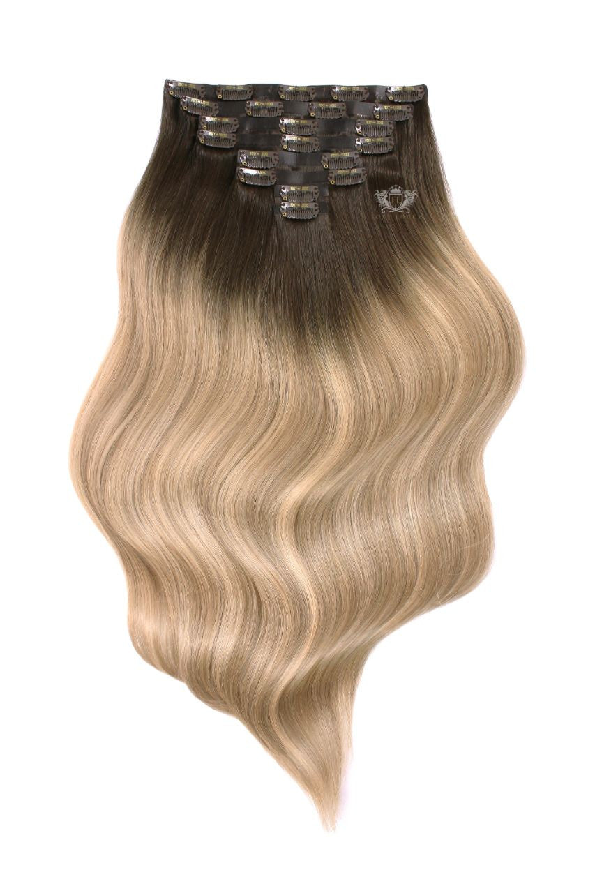 Invisible 20" Deluxe Clip In Remy Human Hair Extensions 200g