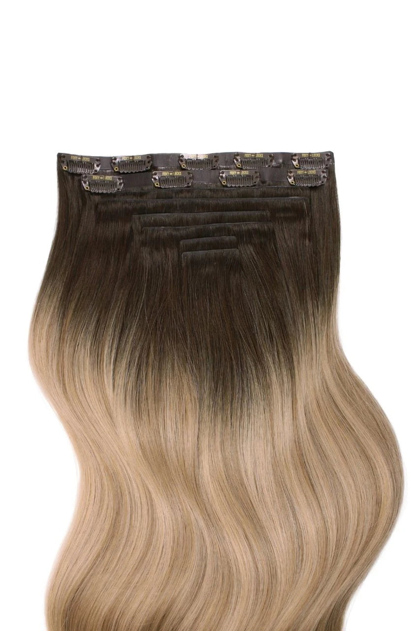 Invisible 20" Deluxe Clip In Remy Human Hair Extensions 200g