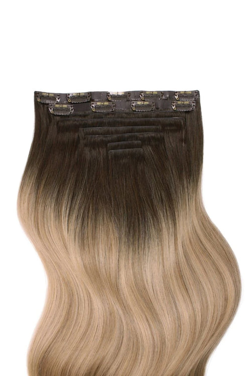 Invisible 20" Deluxe Clip In Remy Human Hair Extensions 200g