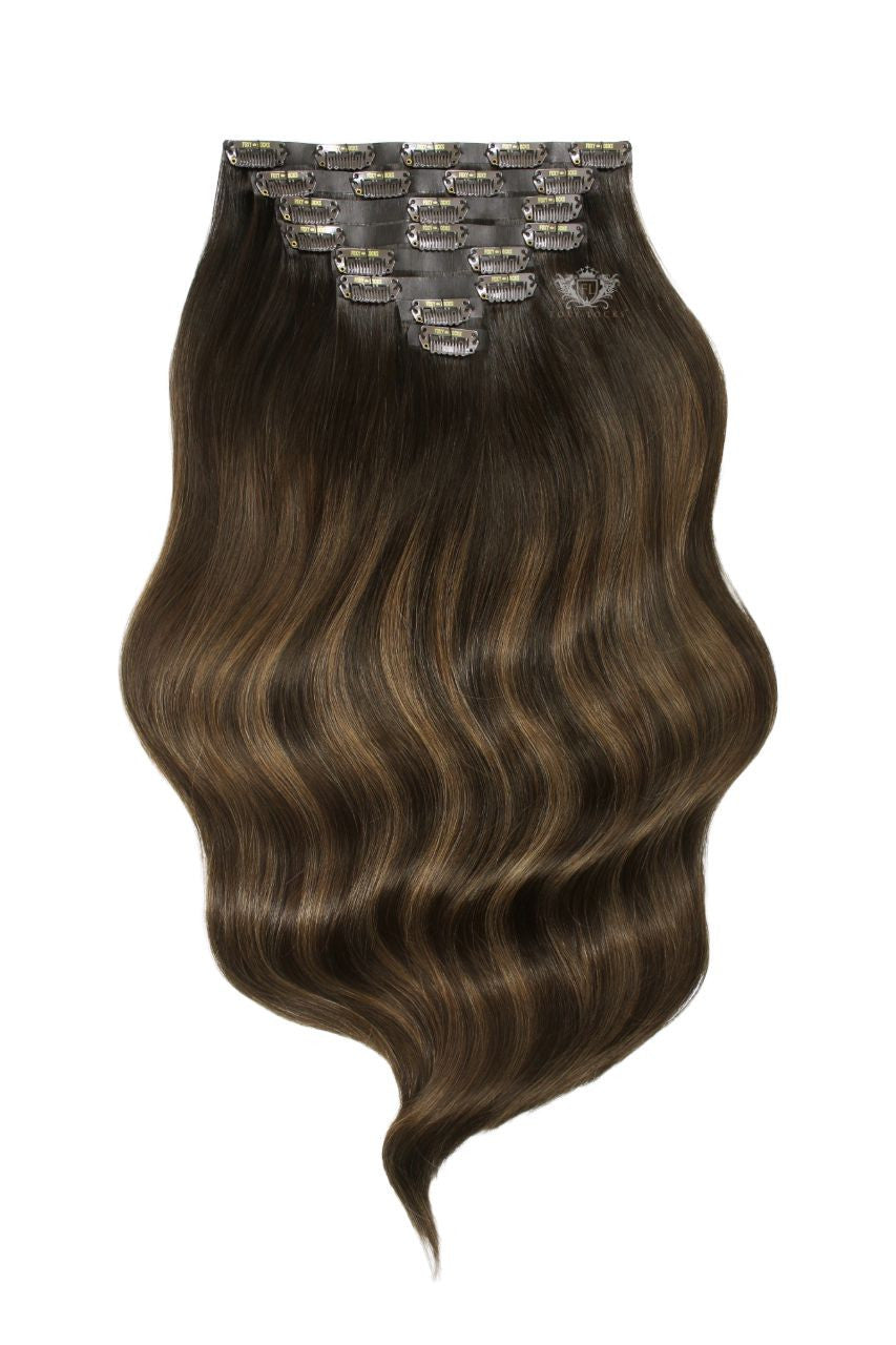 Invisible 20" Deluxe Clip In Remy Human Hair Extensions 200g